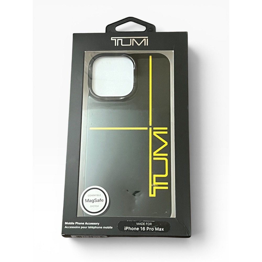 NEW Tumi MagSafe Case iPhone 16 Pro Max Black Yellow Graphic Factory Sealed NIB